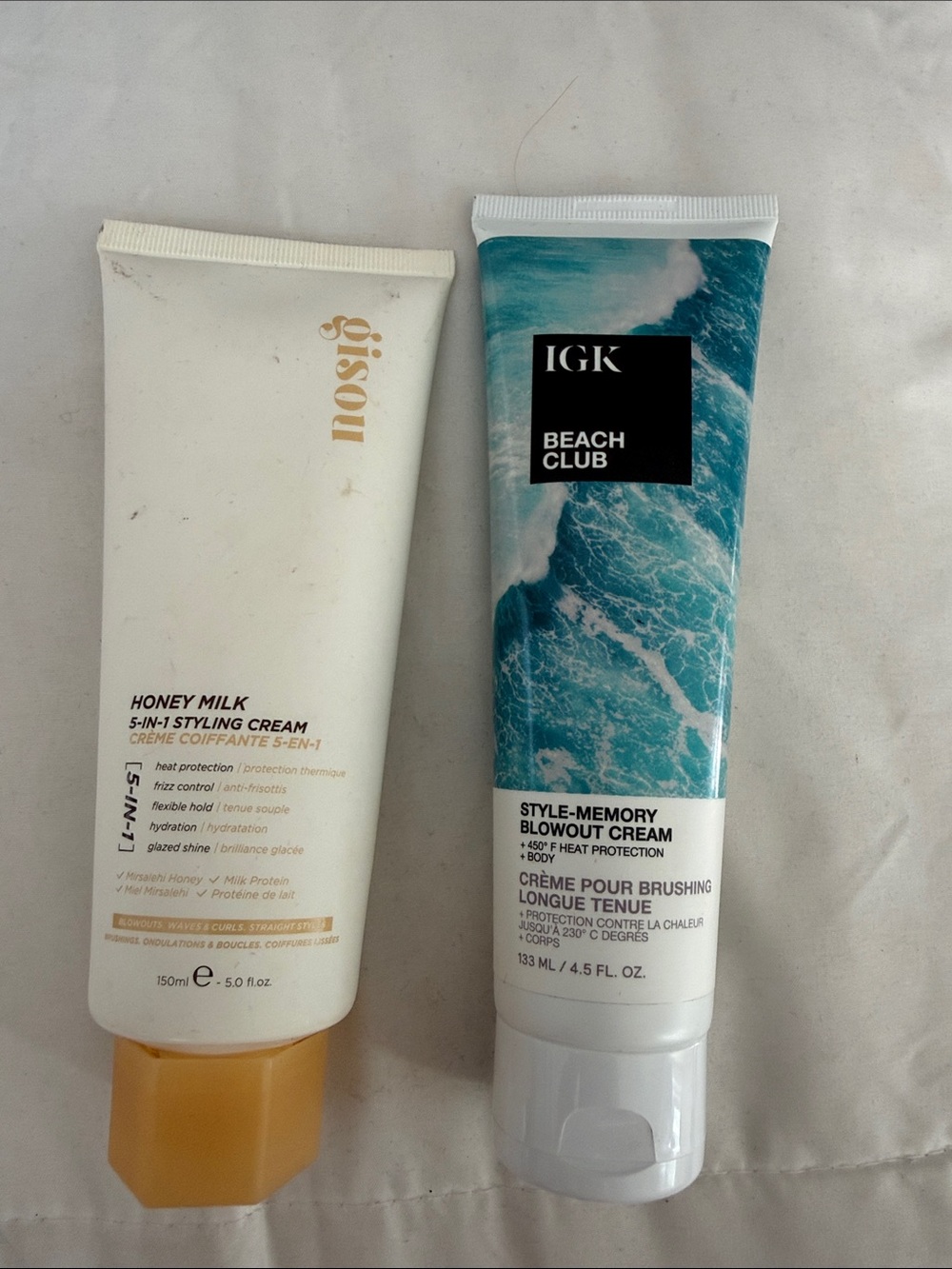 GK Beach Club Style-Memory Blowout Cream - teal and white